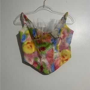Floral corset crop top